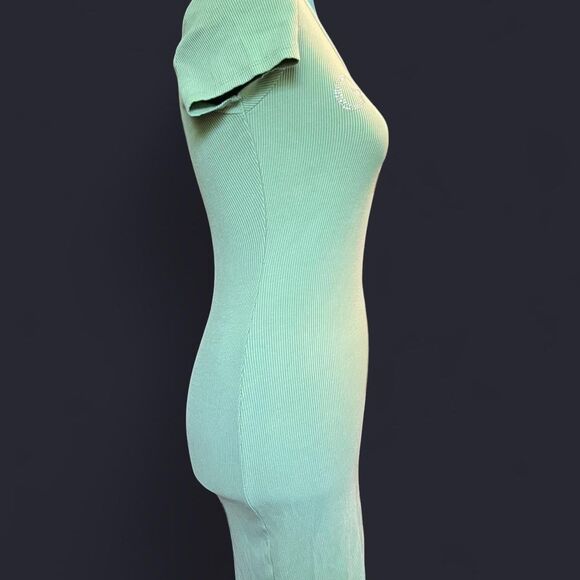 Vintage Y2K Guess Women's Green Mini T-shirt Dress Rhinestone mcbling Small - Picture 4 of 7